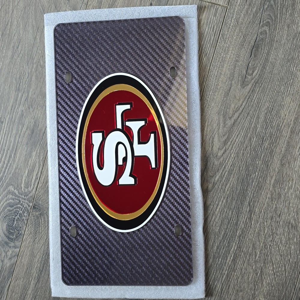 San Francisco 49ers Carbon Fiber License Plate